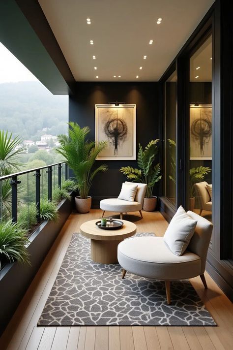 Green balcony seating design Lucknow